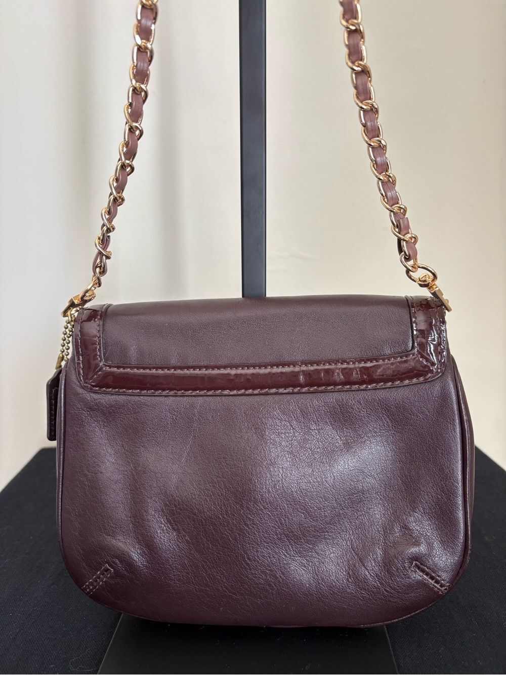 Coach Kristin Plum Purple Leather Crossbody Bag w/ Gold Hardware & Hangtag Y2K - Picture 4 of 5